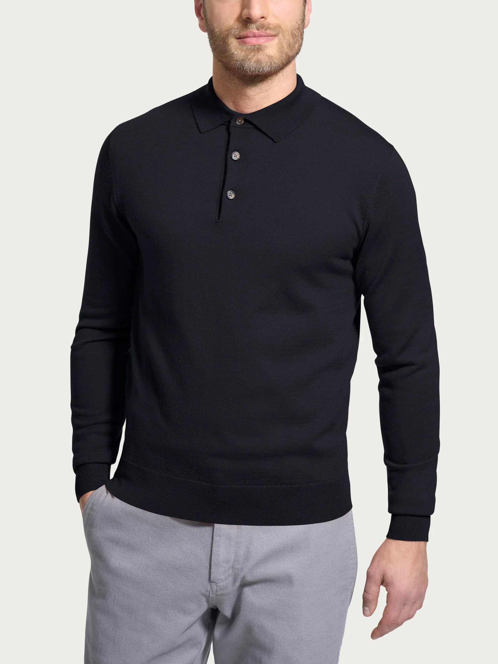 Polo in Merino Soft - Nero
