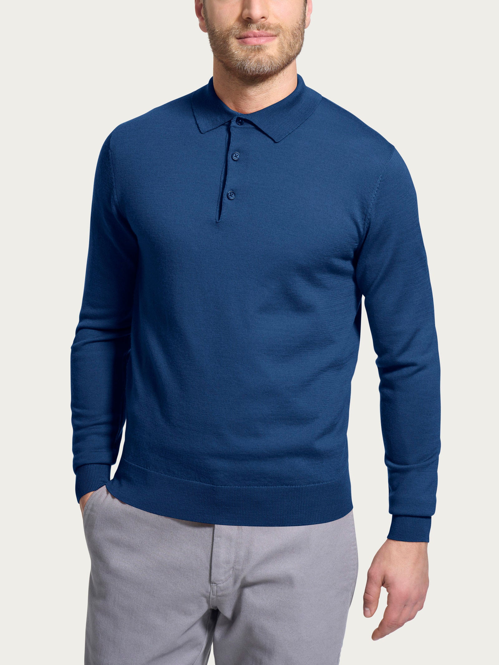 Polo in Merino Soft - Blu Cobalto