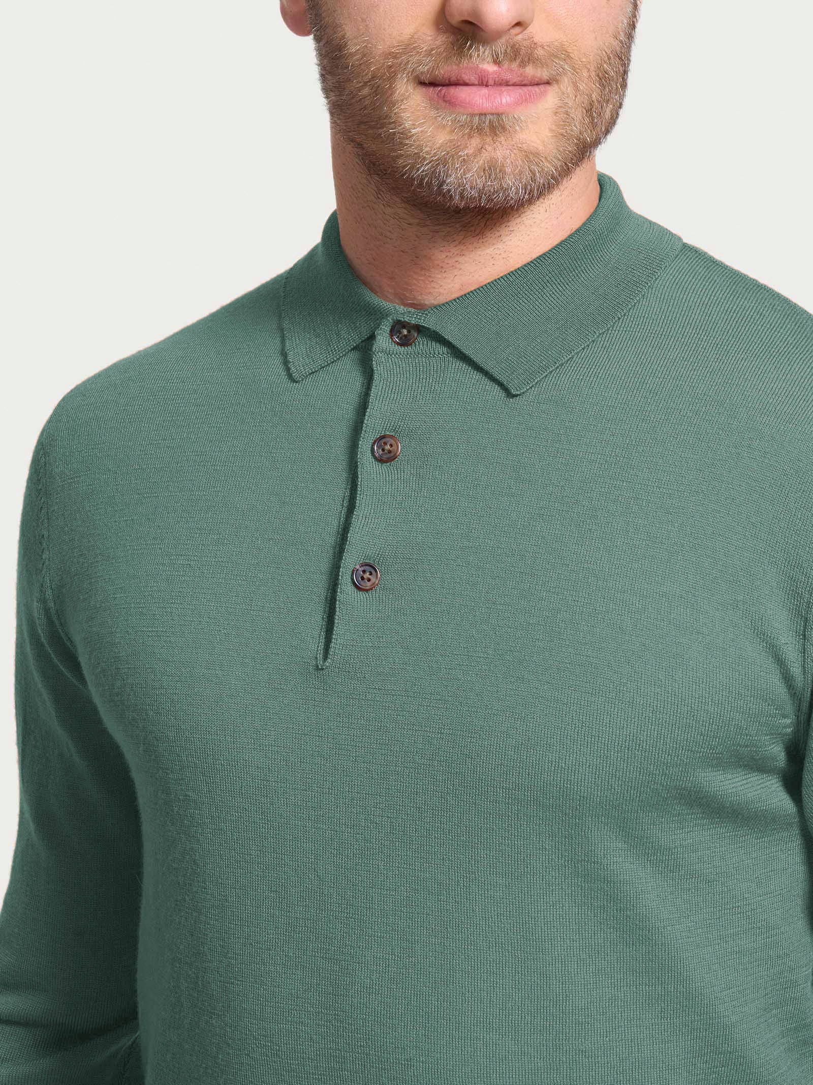 Polo in Merino Soft - Dark Forest - Image 3