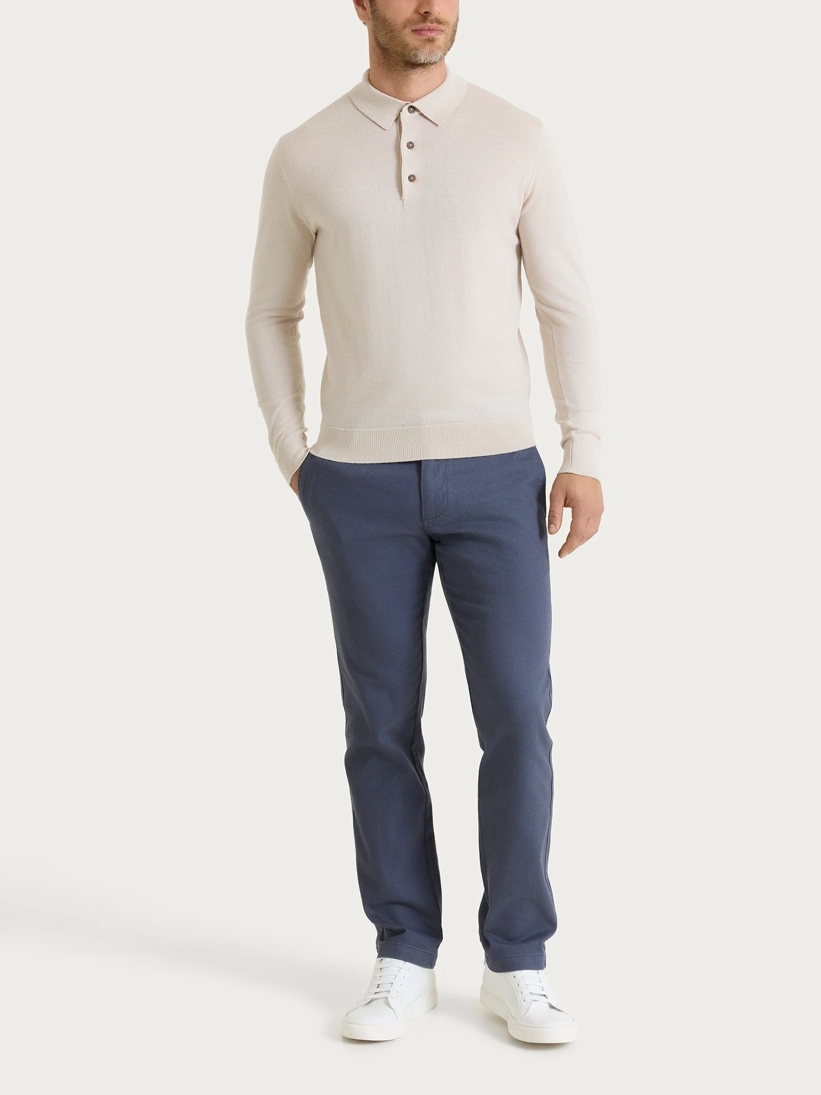 Polo in Merino Soft - Black Oyster - Image 4