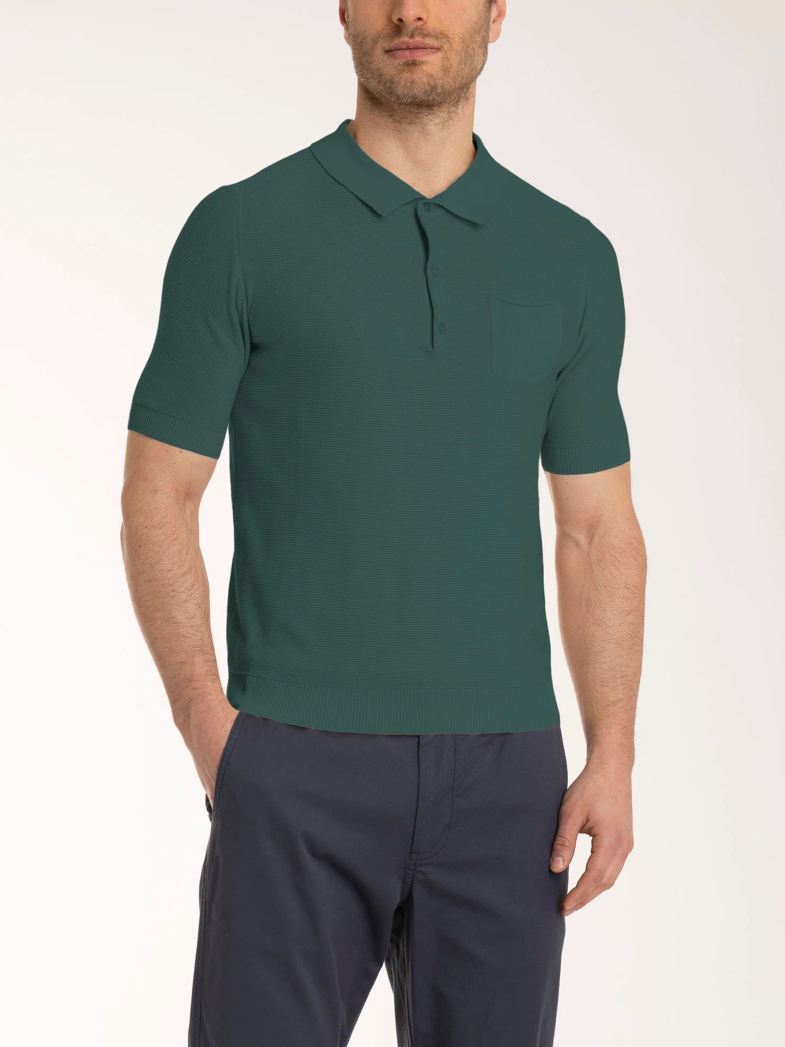 Polo Punto Links in puro cotone - Dark Forest 