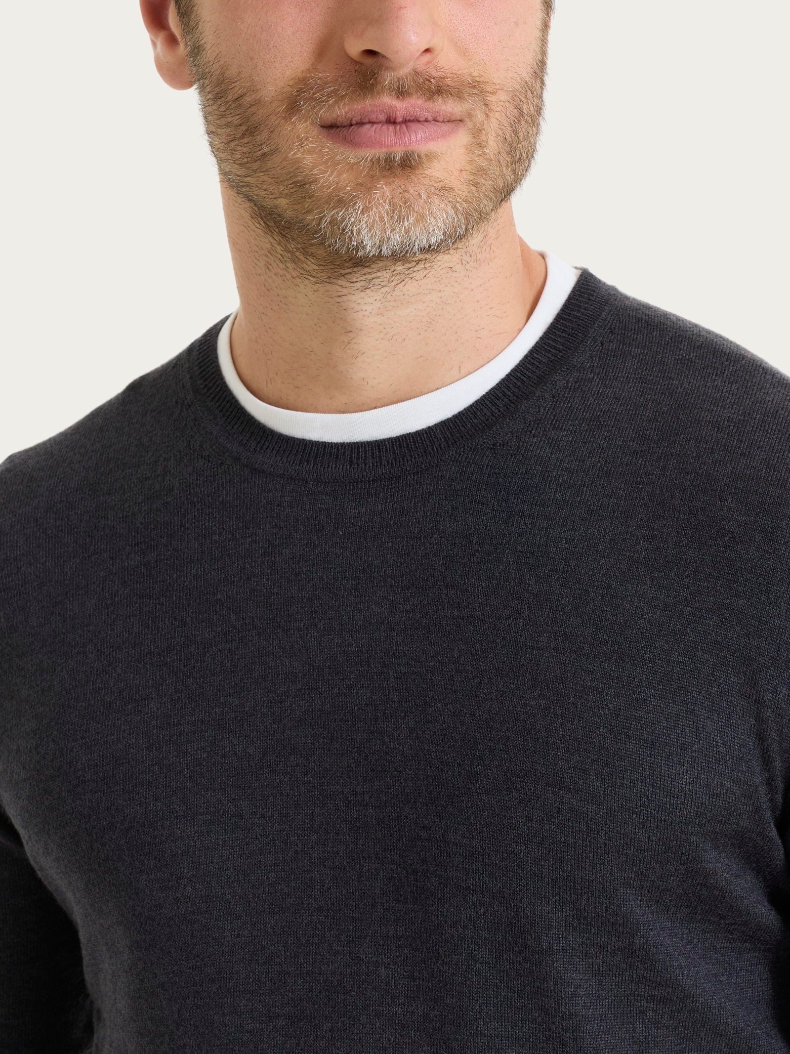 Pull girocollo a maglia unita in Merino Soft - Colony Blue - Image 3