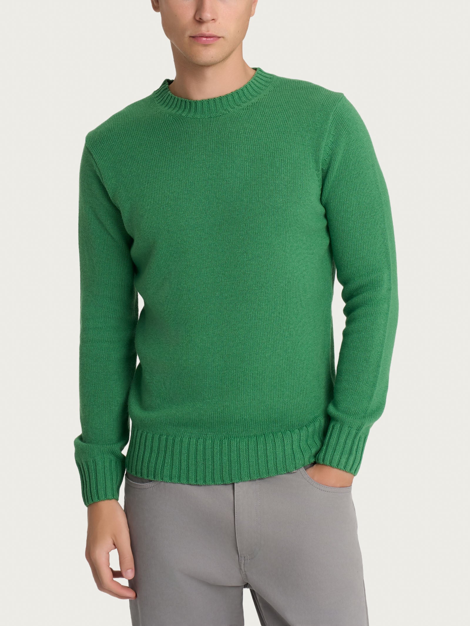 Pull girocollo in filato Nice Wool - Juniper