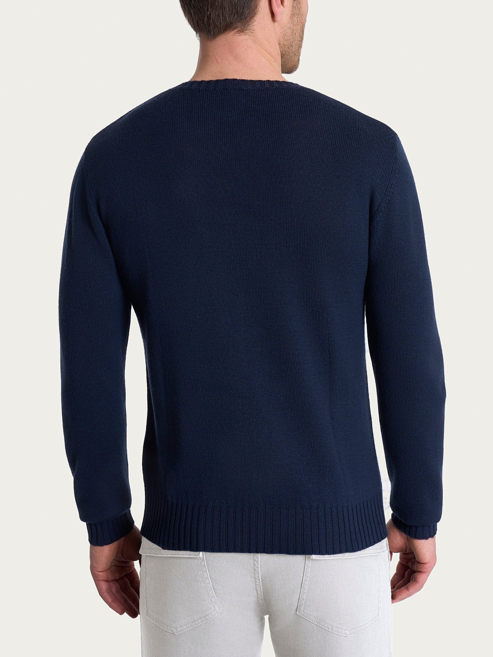 Pull girocollo in Merino Soft - Bleu - Image 2