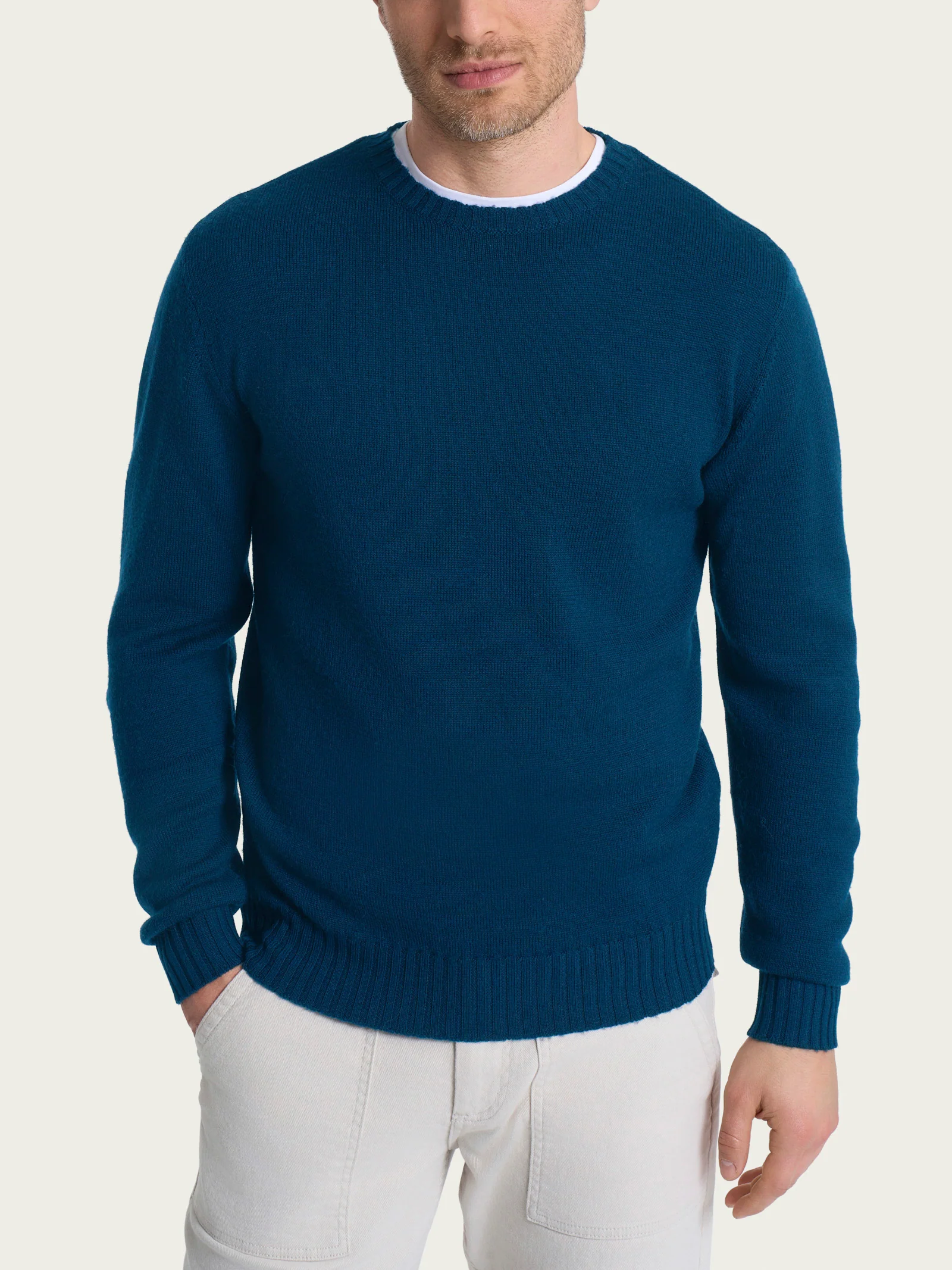Pull girocollo in Merino Soft - Aviazione