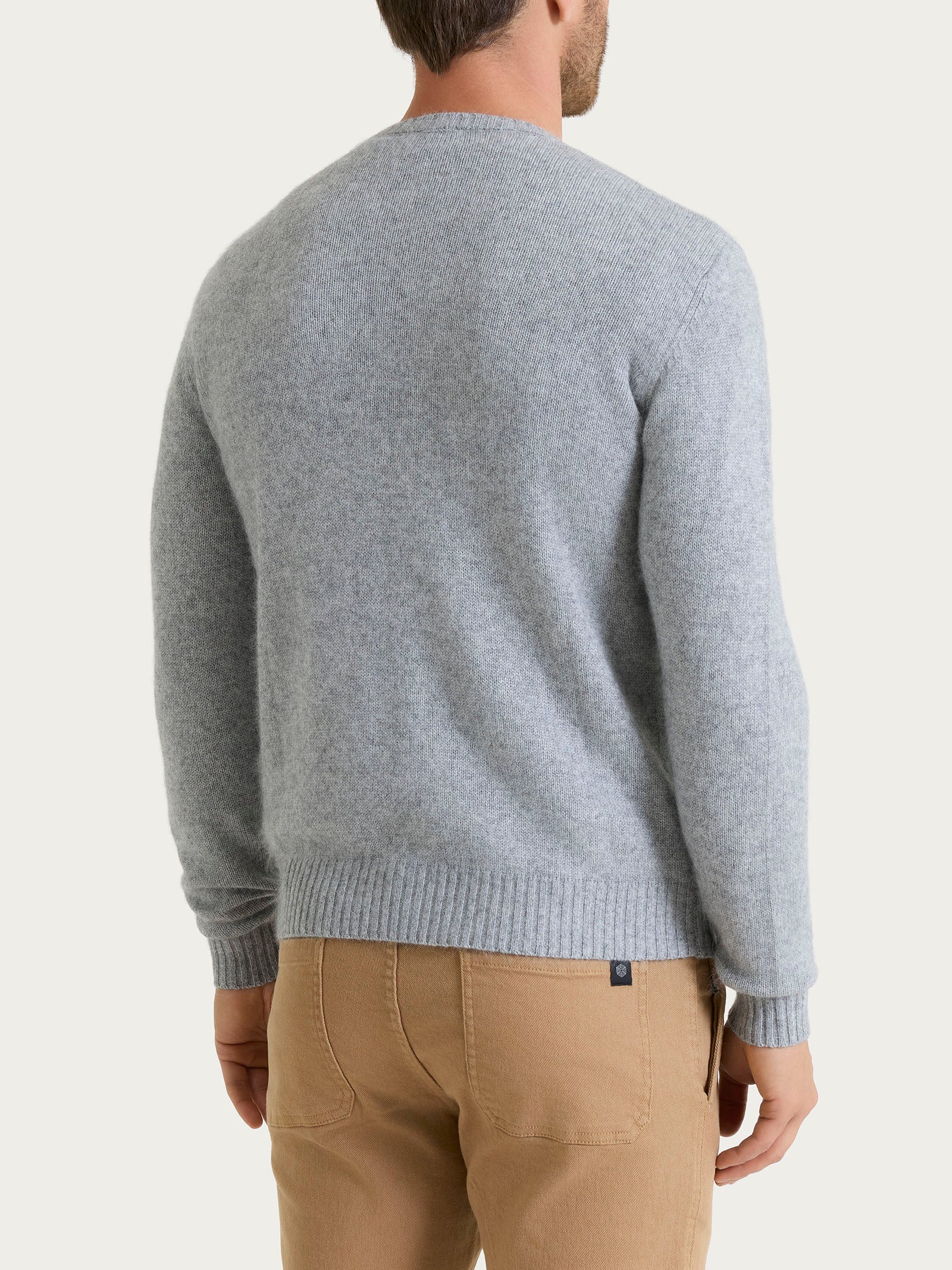 Pull girocollo in Natural Soft - Ghiaia Mel. - Image 2