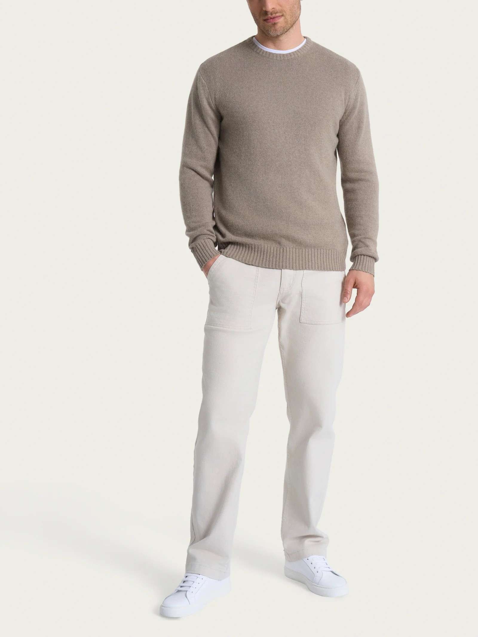 Pull girocollo in Natural Soft - Glace' Mel. - Image 4
