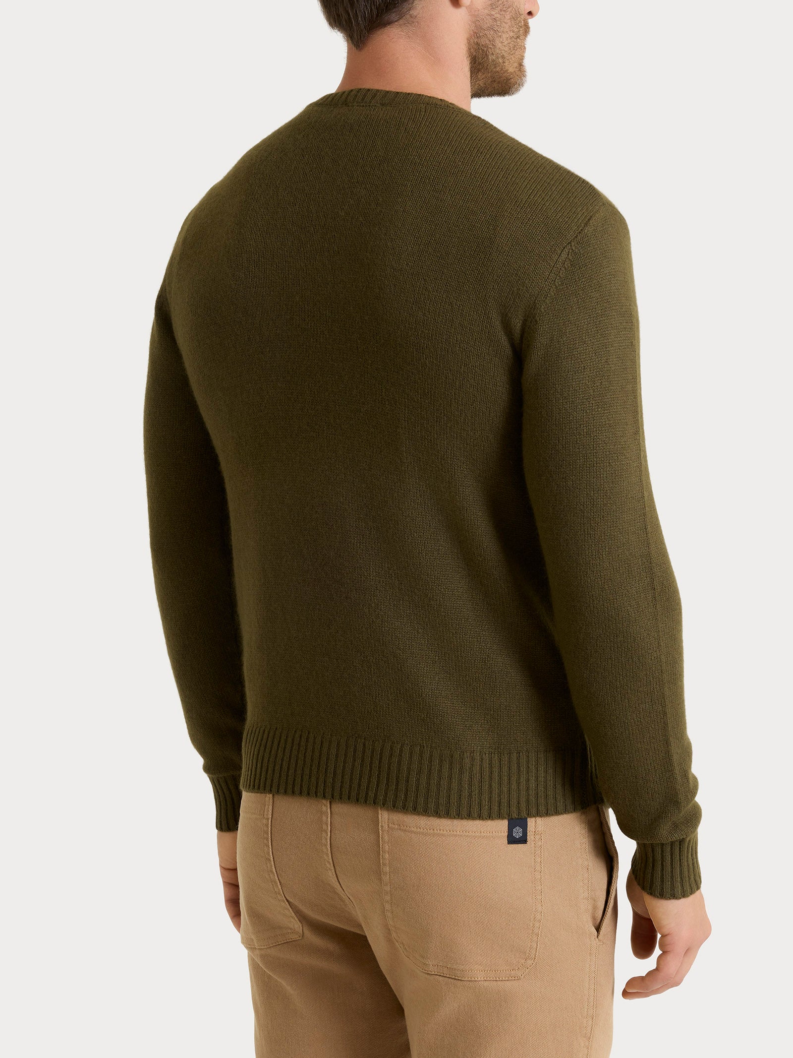 Pull girocollo in Natural Soft - Dark Olive - Image 2