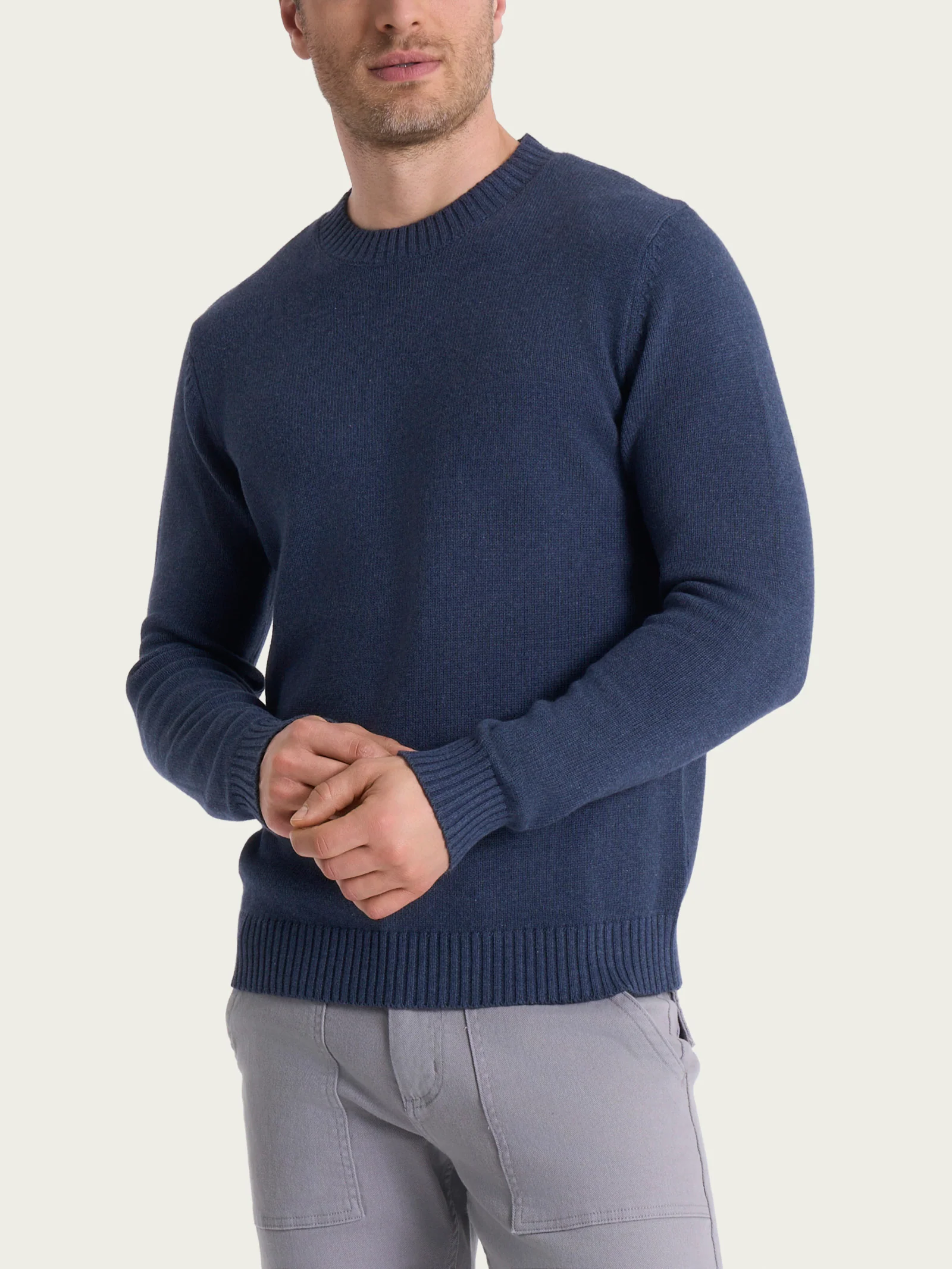 Pull girocollo in Winter Cotton - Avio Mel.