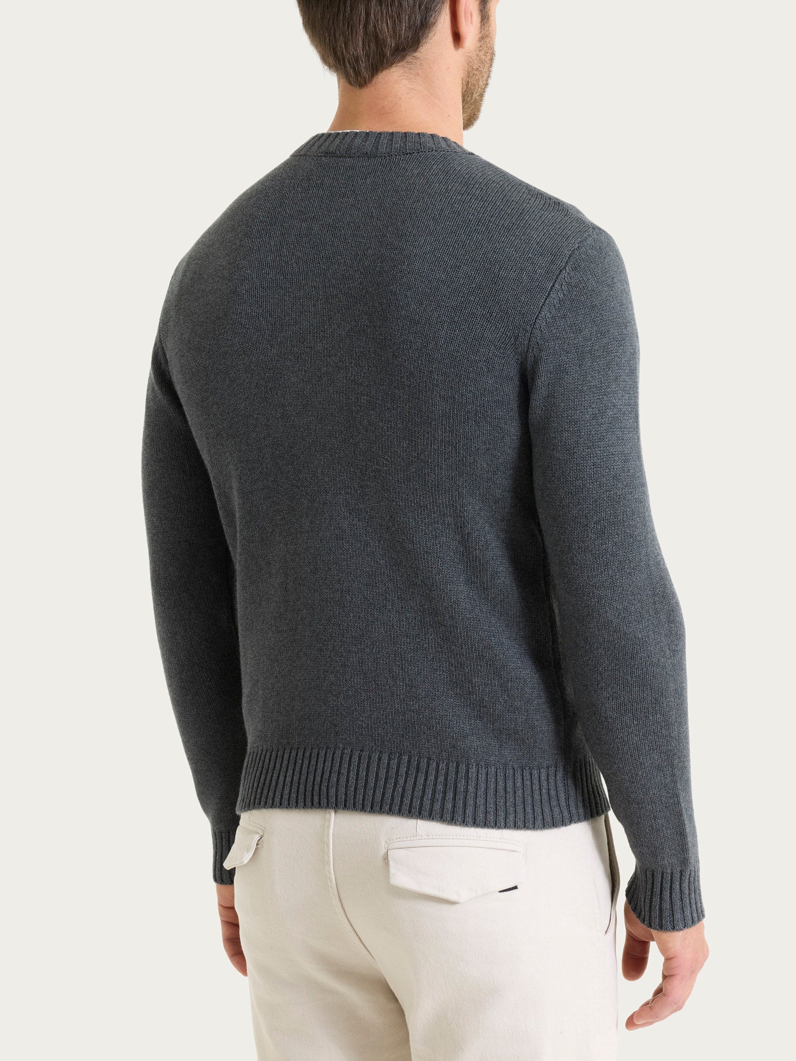 Pull girocollo in Winter Cotton - Ardesia Mel. - Image 2