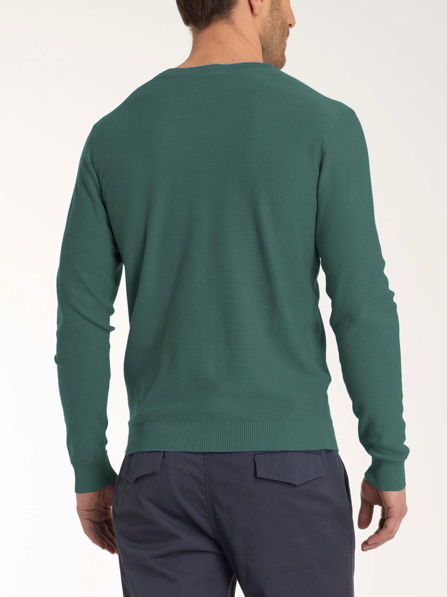 Pull girocollo Punto Links in puro cotone - Dark Forest - Image 2