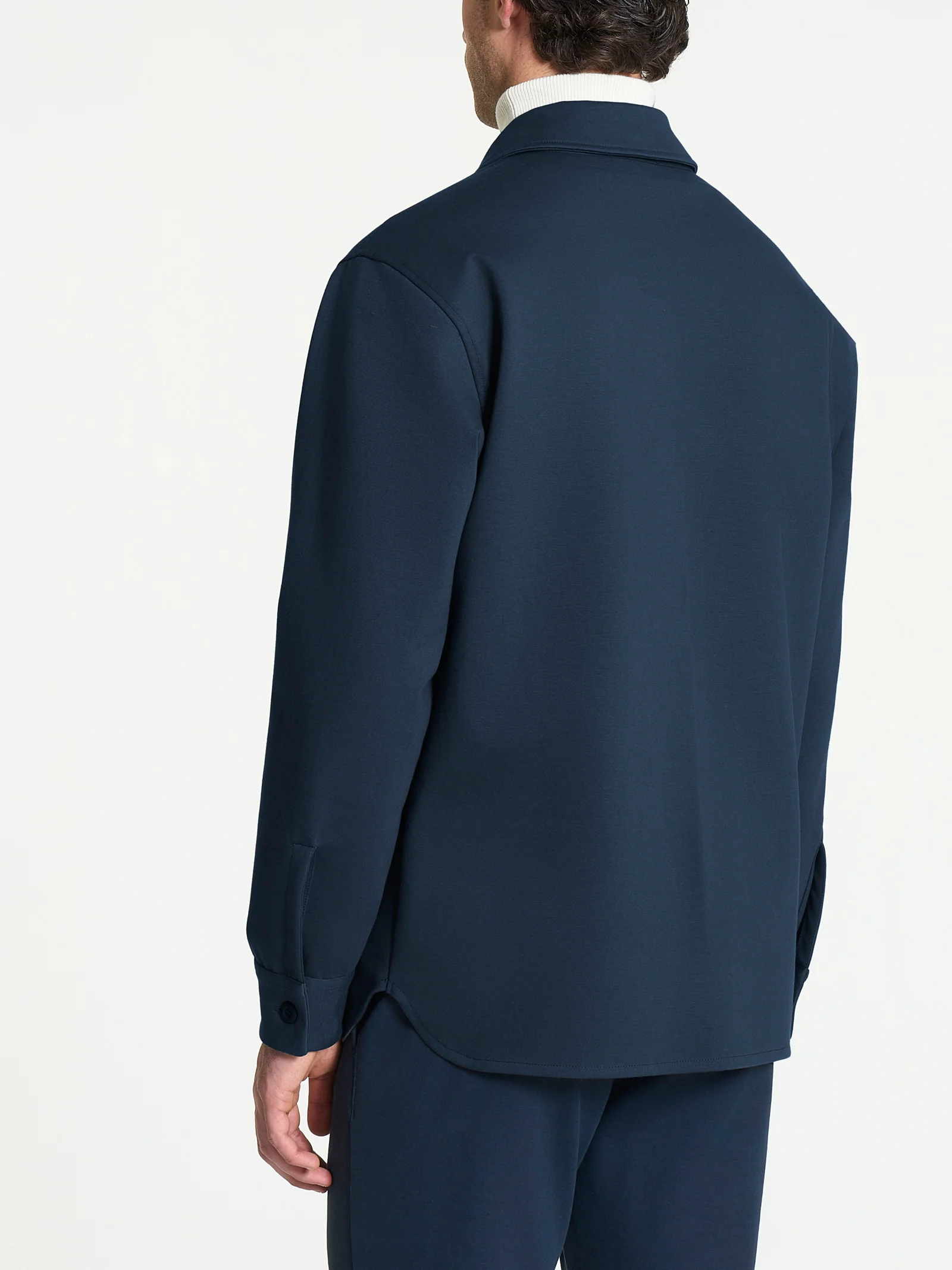 Shacket in Cotton Compact - Bleu - Image 2