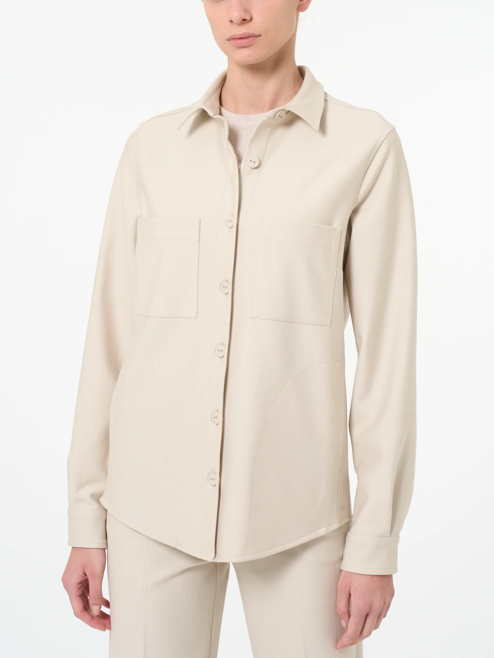 Shacket in tessuto Compact - Champignon