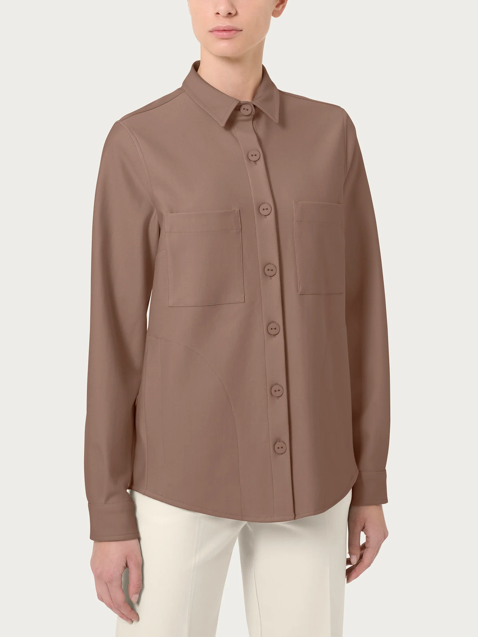 Shacket  in tessuto Compact - Pine Bark