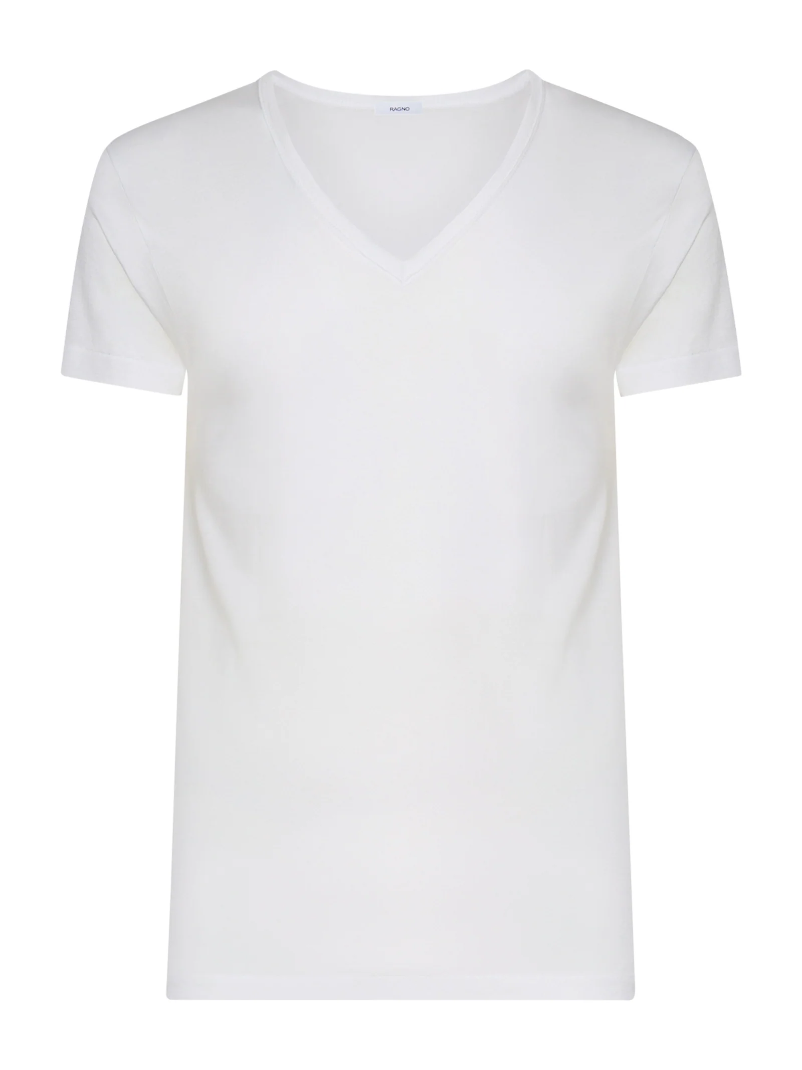 Silkotton - Maglietta con scollo a V in cotone mercerizzato - Bianco