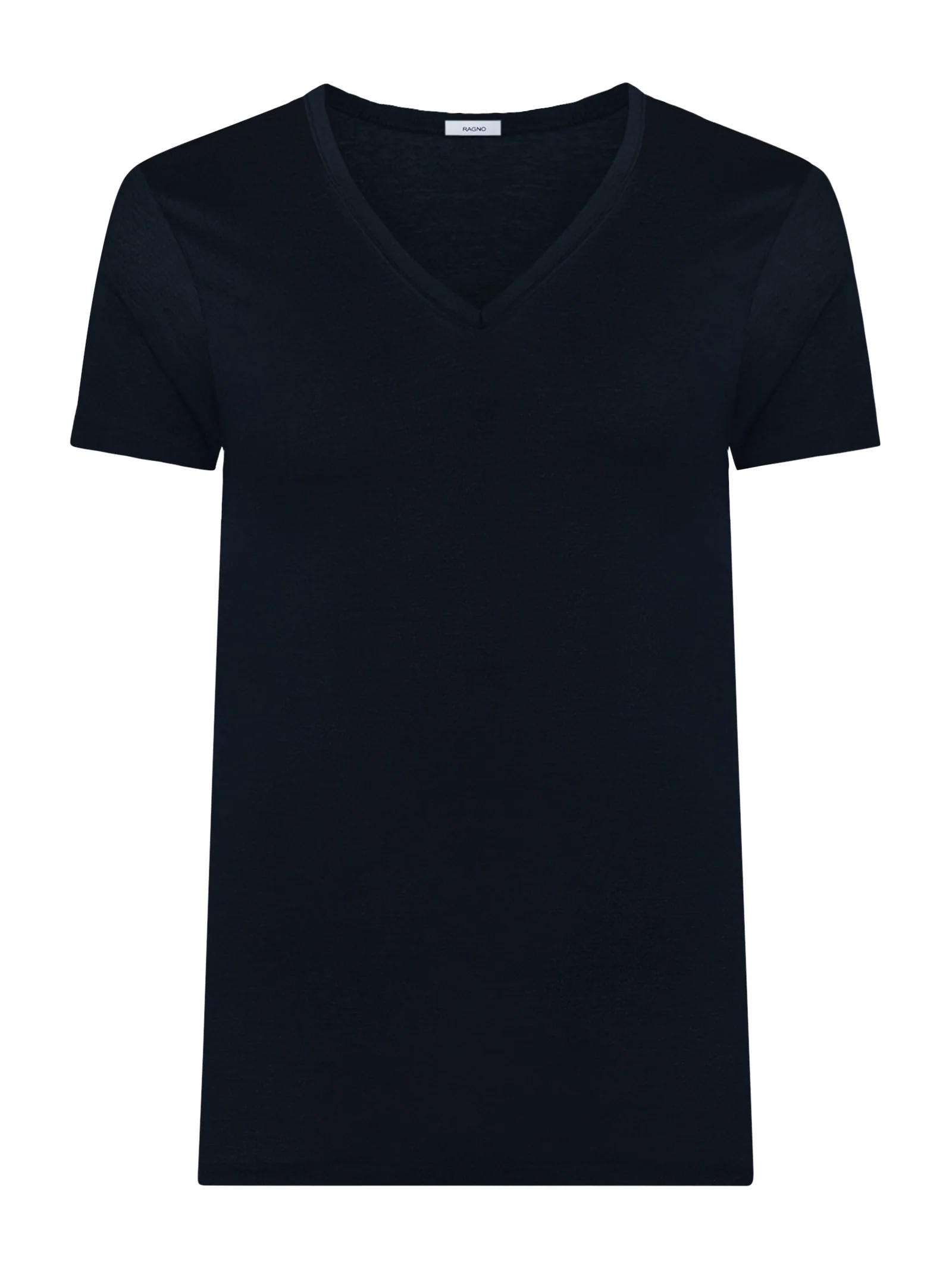 Silkotton - Maglietta con scollo a V in cotone mercerizzato - Bleu