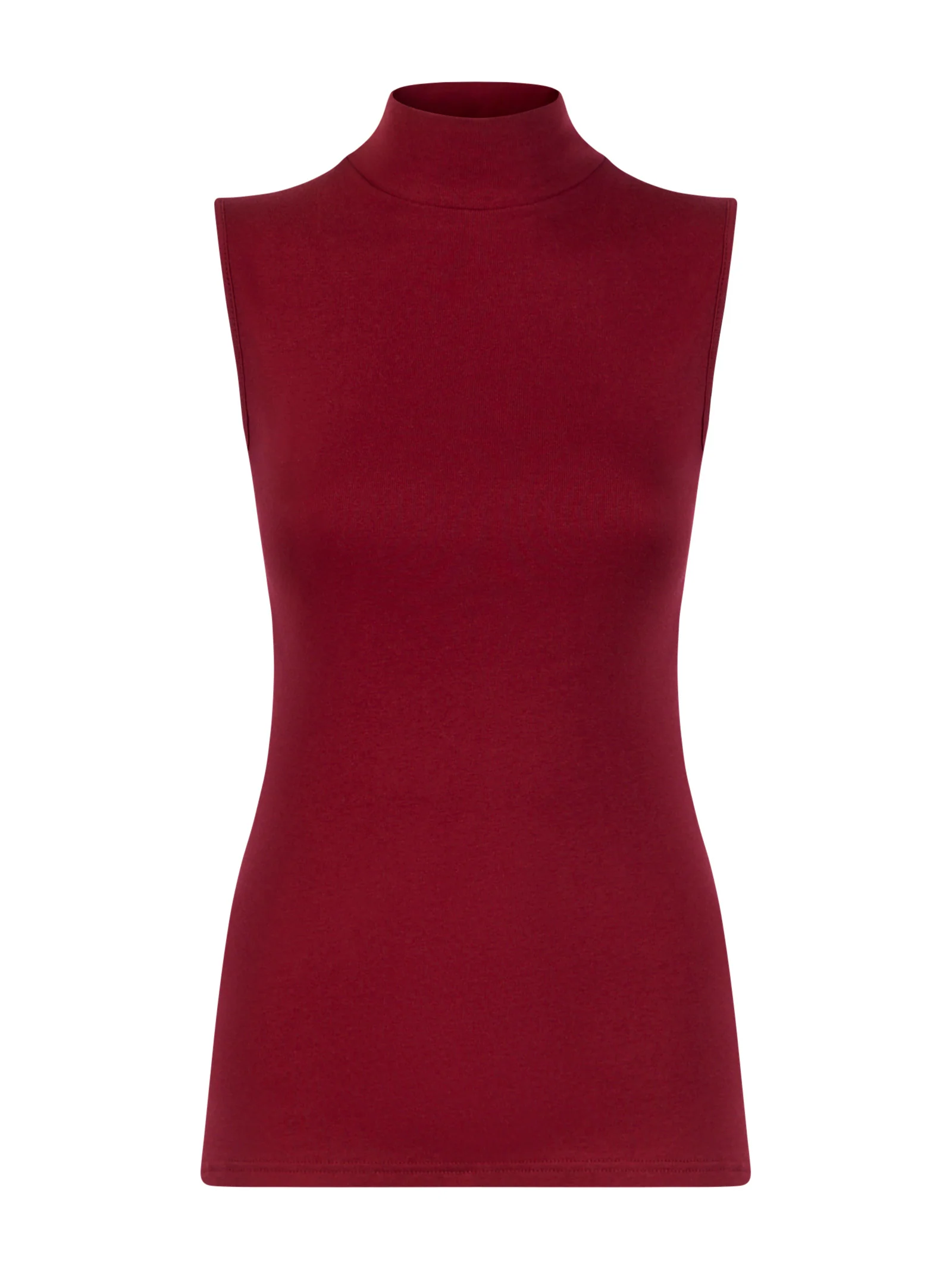 Smanicato a collo alto in Thermo Cotton - Granata
