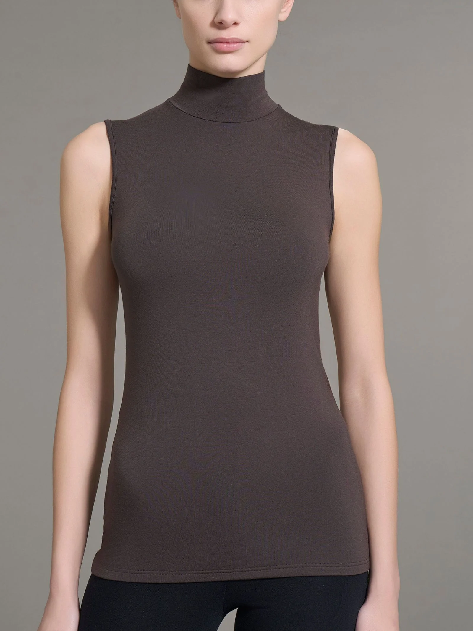Smanicato a collo alto in Thermo Cotton - Chocolate Torte