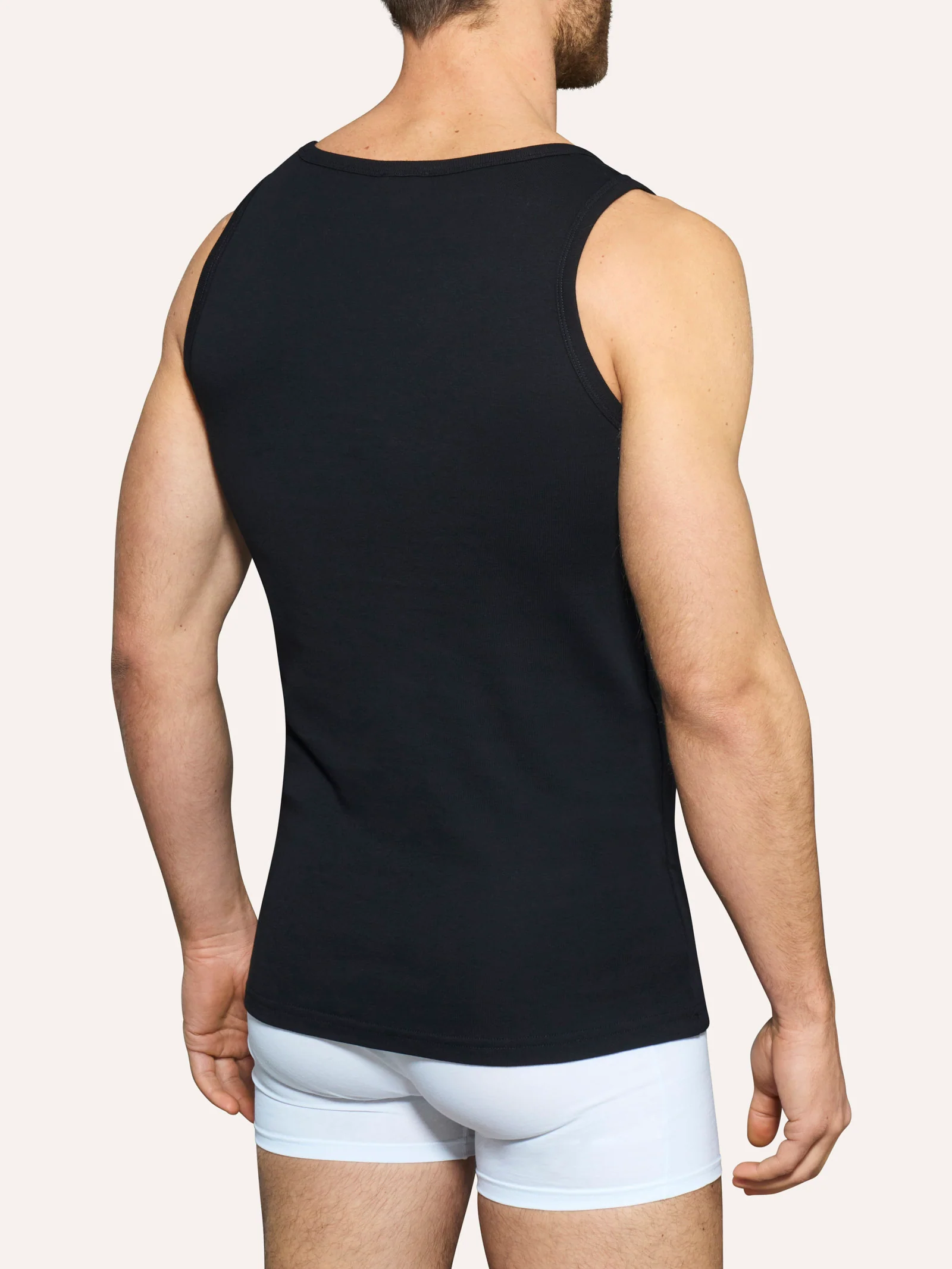 Thermo Cotton - Canottiera a spalla larga in caldo cotone  - Nero - Image 3