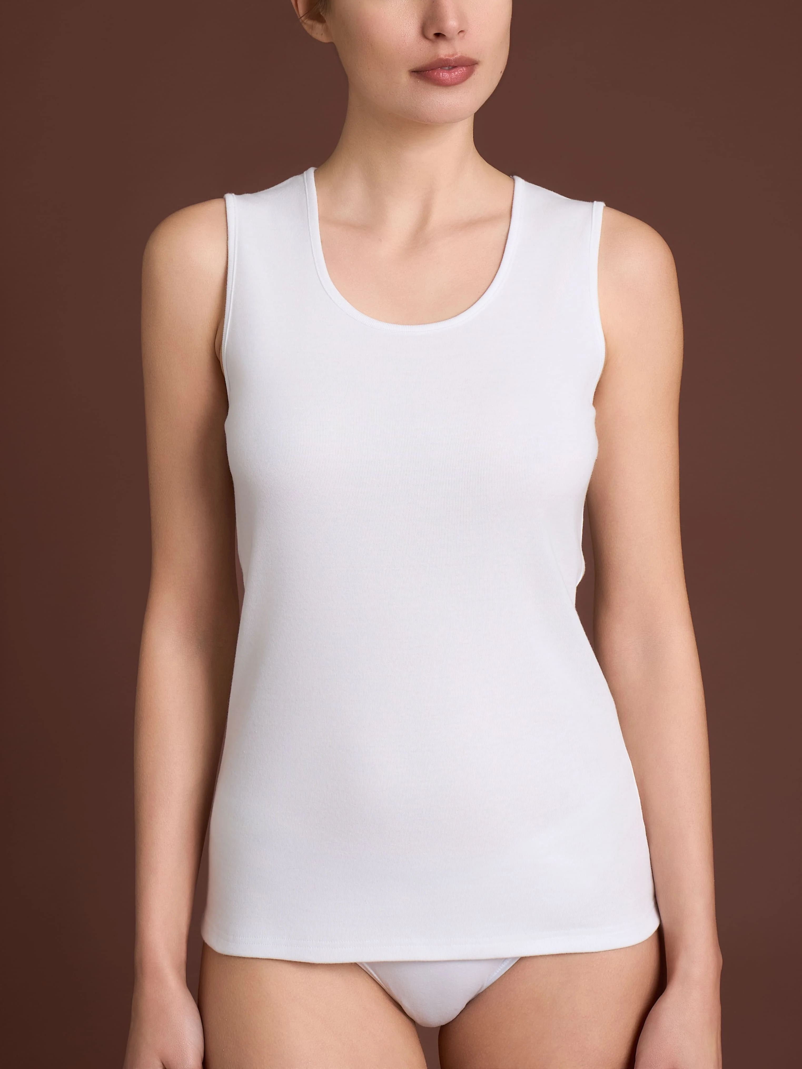 Thermo Cotton - Canottiera smanicata in caldo cotone - Bianco