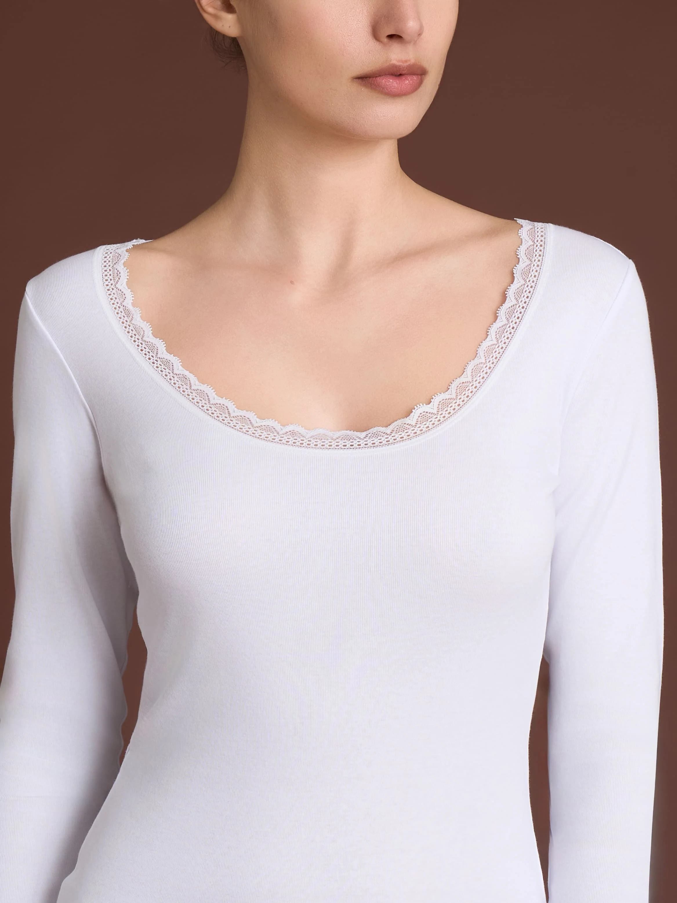 Thermo Cotton - Maglietta girocollo a manica lunga in caldo cotone - Argento Mel. - Image 4