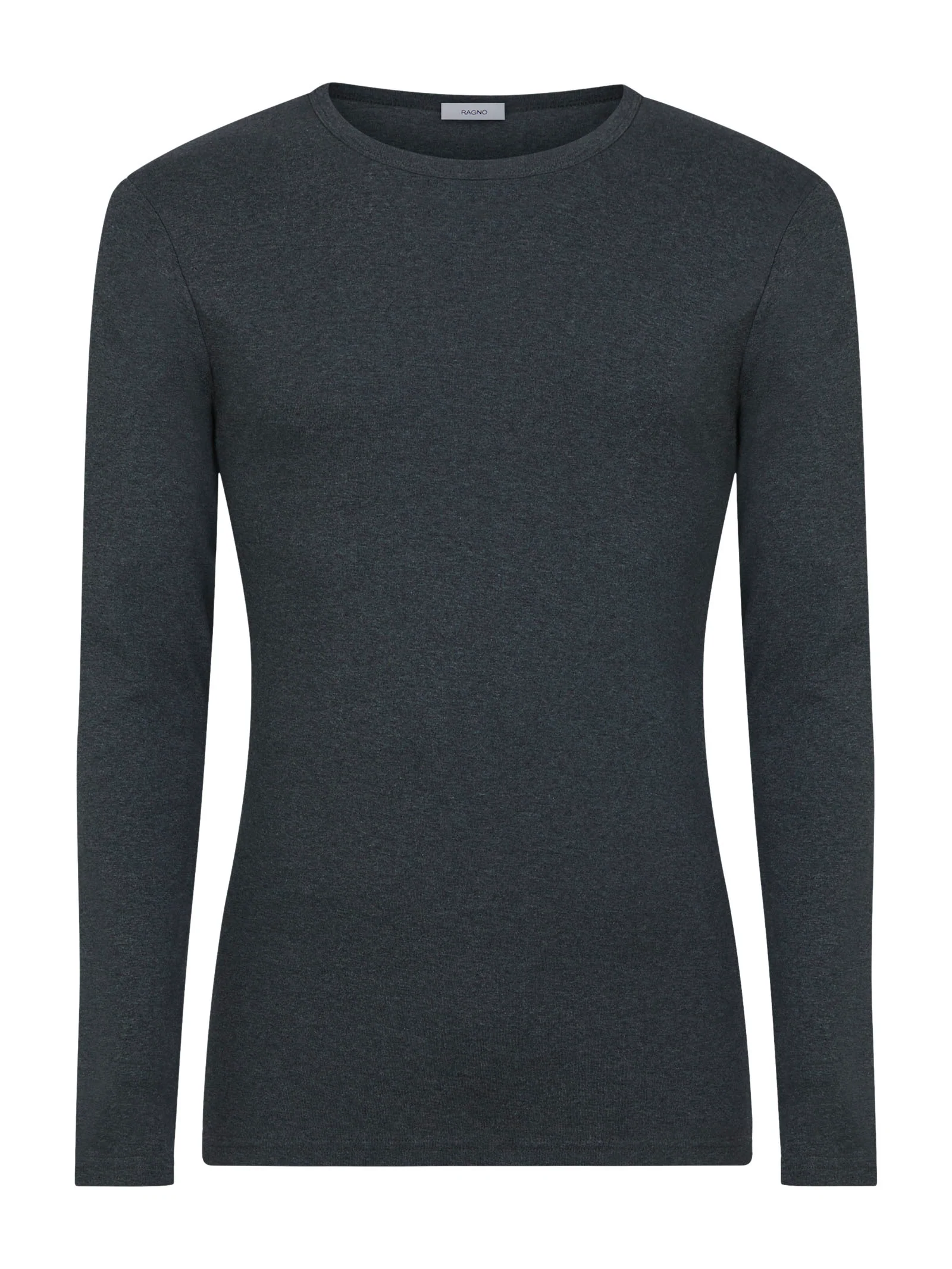Thermo Cotton - Maglietta girocollo a manica lunga in caldo cotone - Piombo Mel.