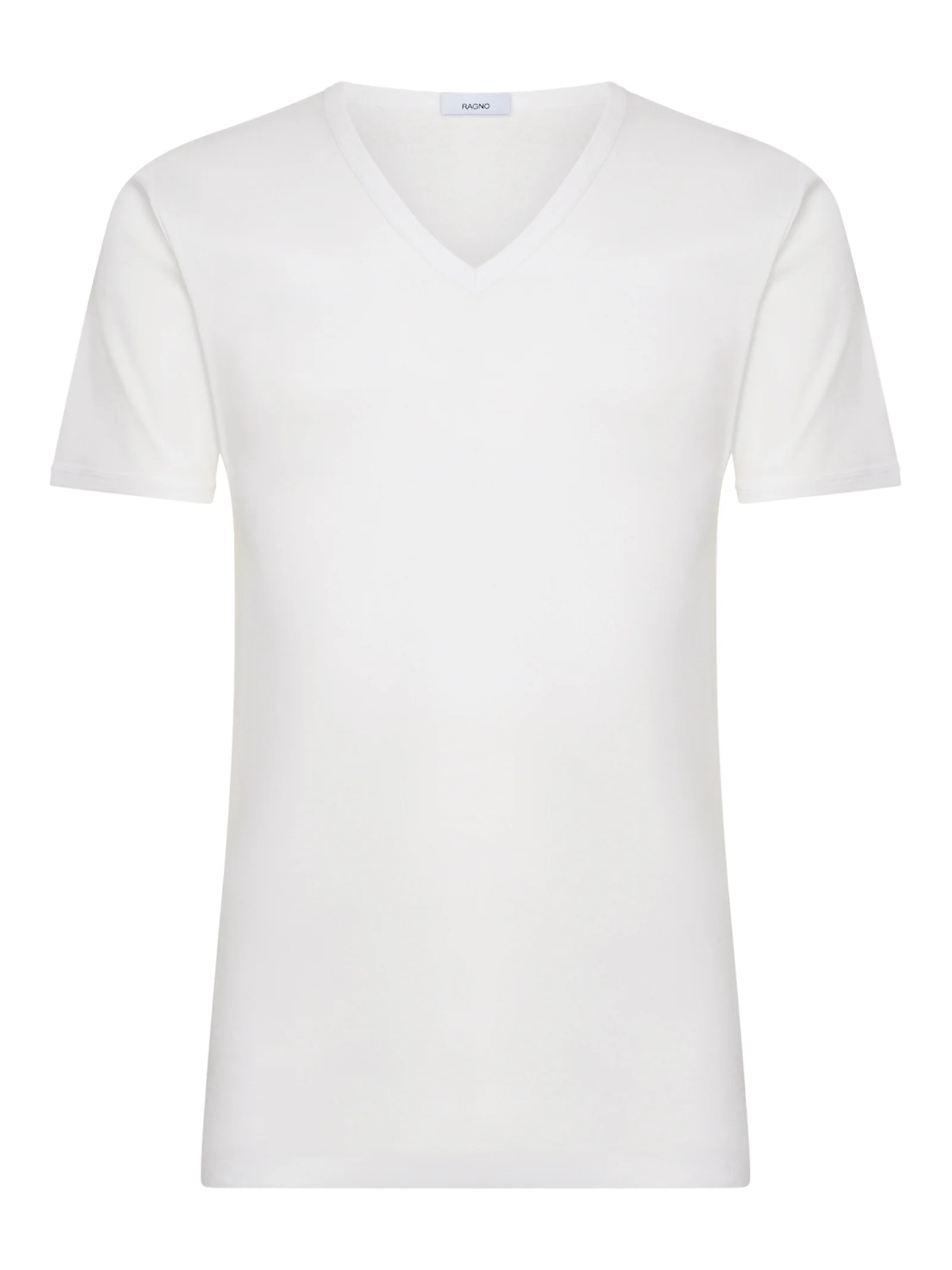 Thermo Cotton - Maglietta scollo V a manica corta in caldo cotone - Bianco