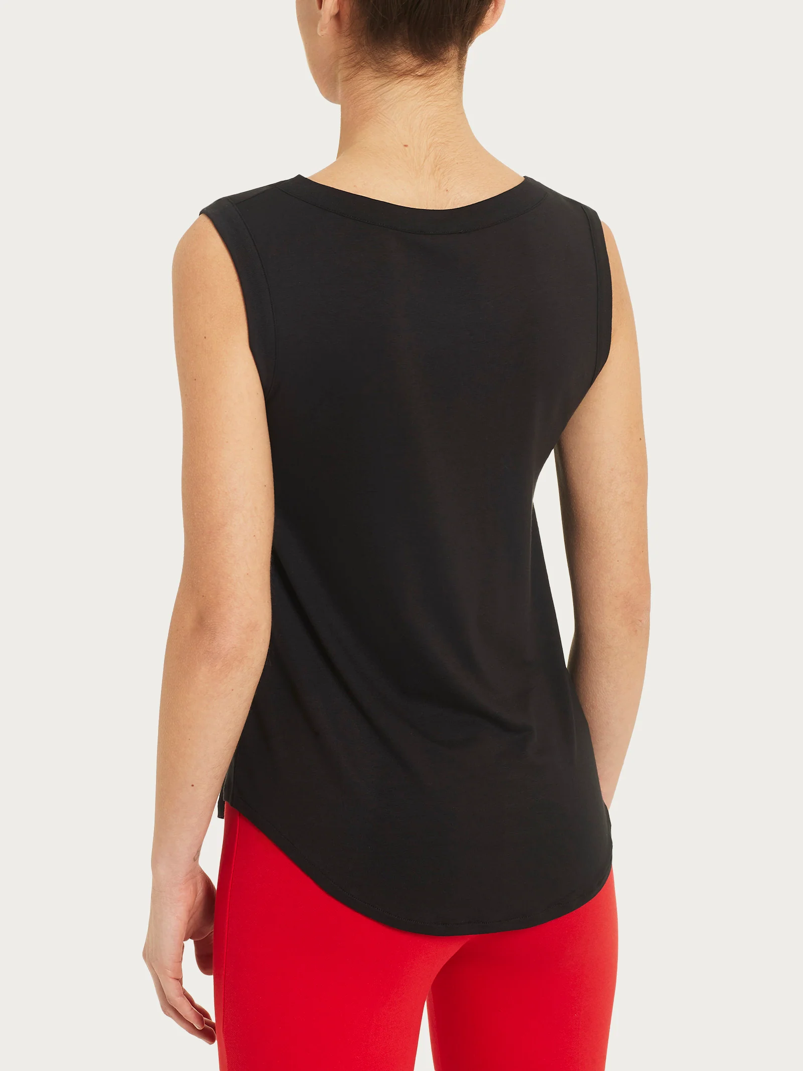 Top a spalla larga in Viscosa Summer - Nero - Image 2