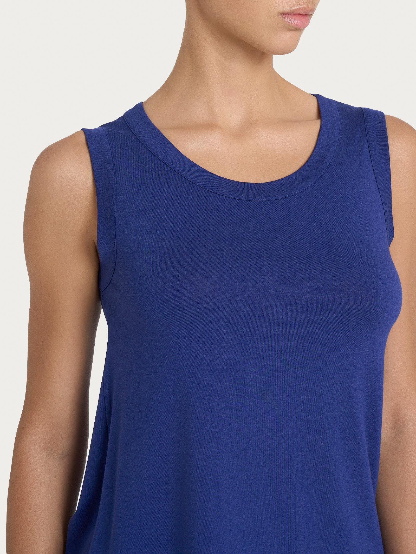 Top a spalla larga in Viscosa Summer - Blueberry - Image 3