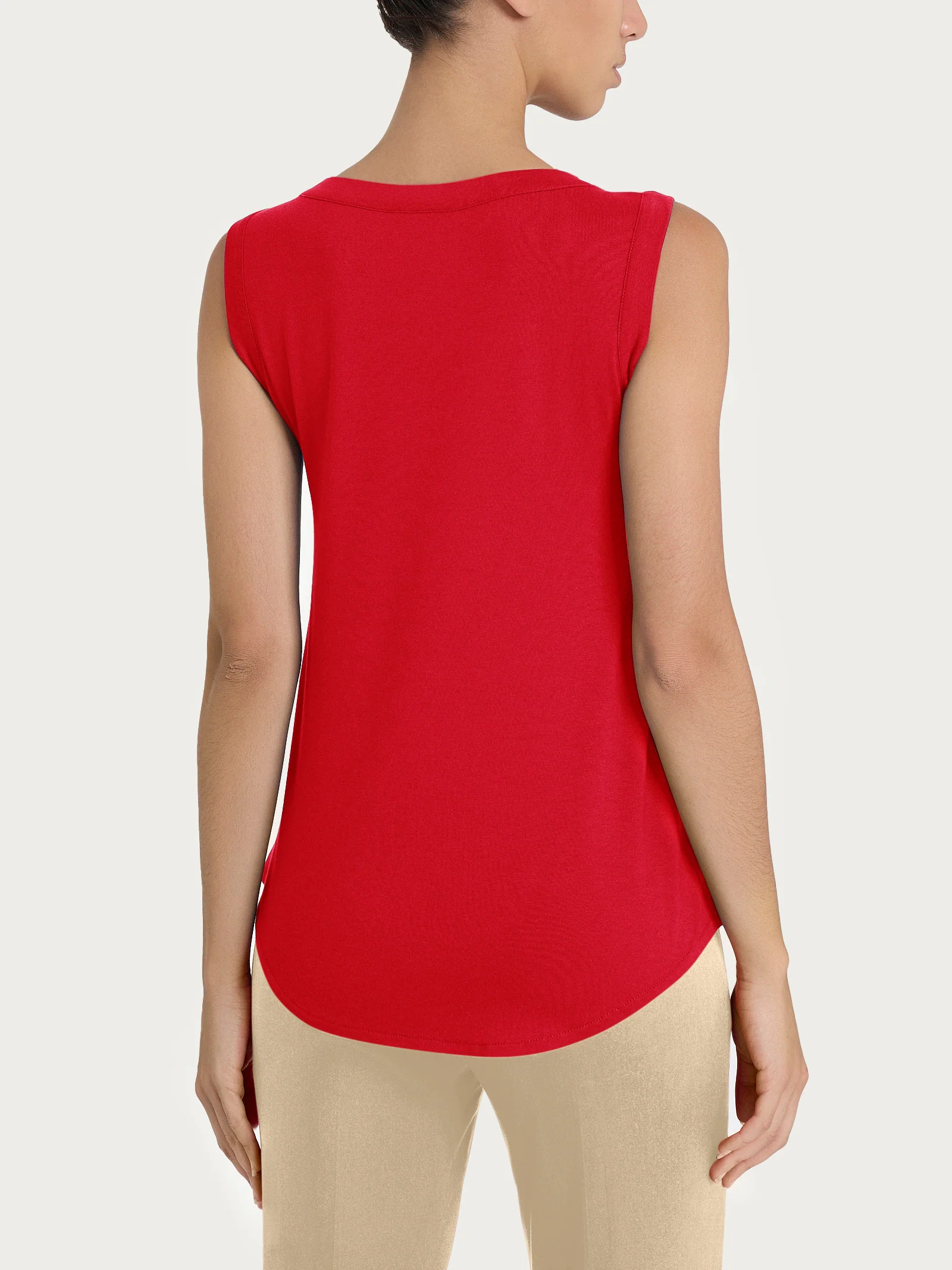 Top a spalla larga in Viscosa Summer - Salsa - Image 2