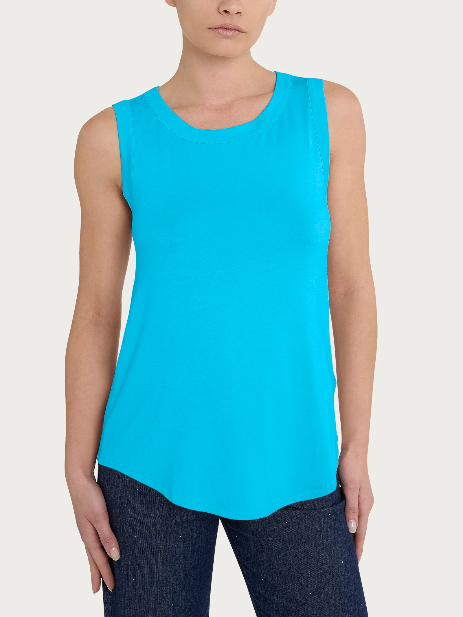 Top a spalla larga in Viscosa Summer - Aquarius