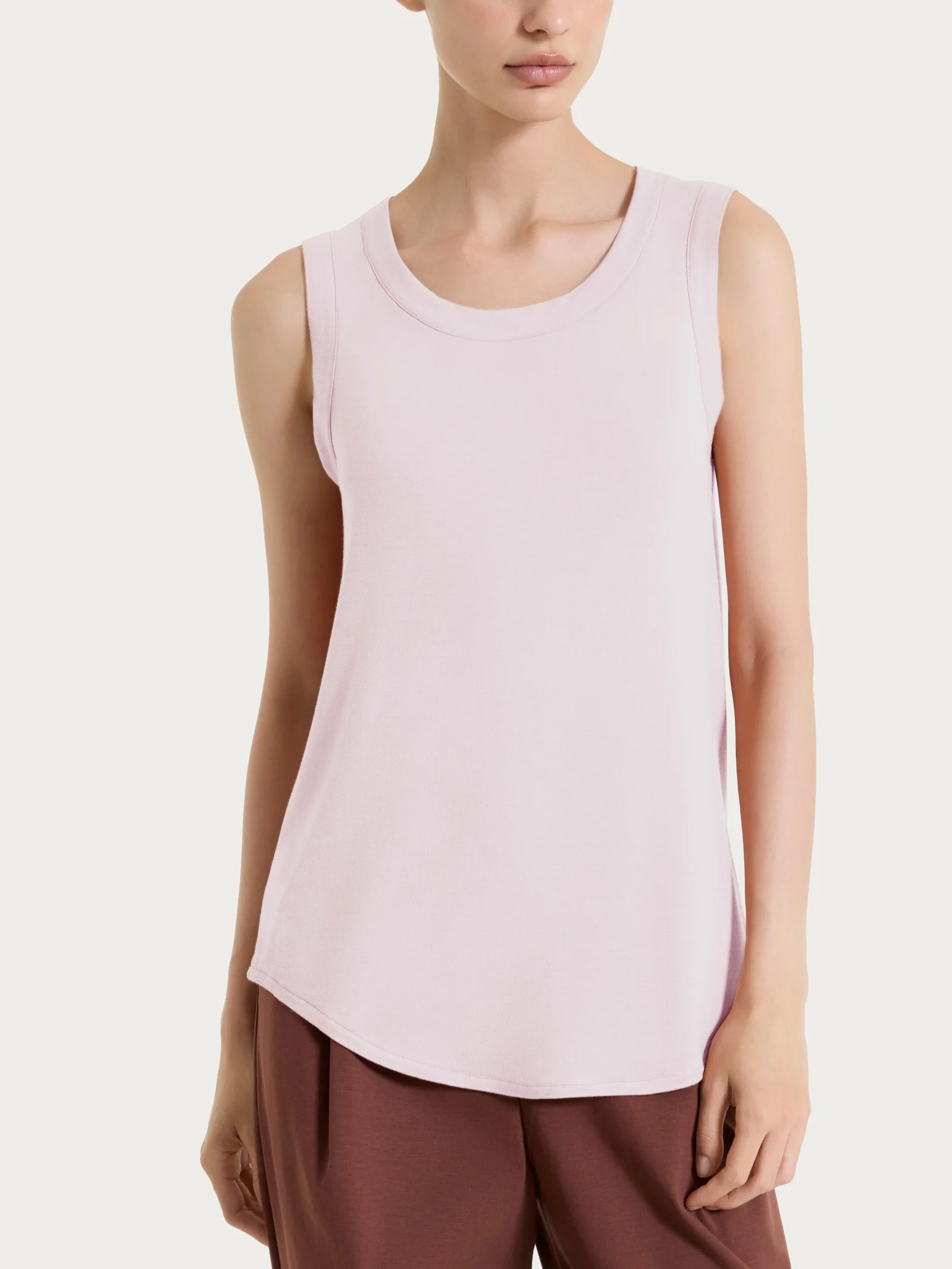 Top a spalla larga in Viscosa Summer - Pale Lilac
