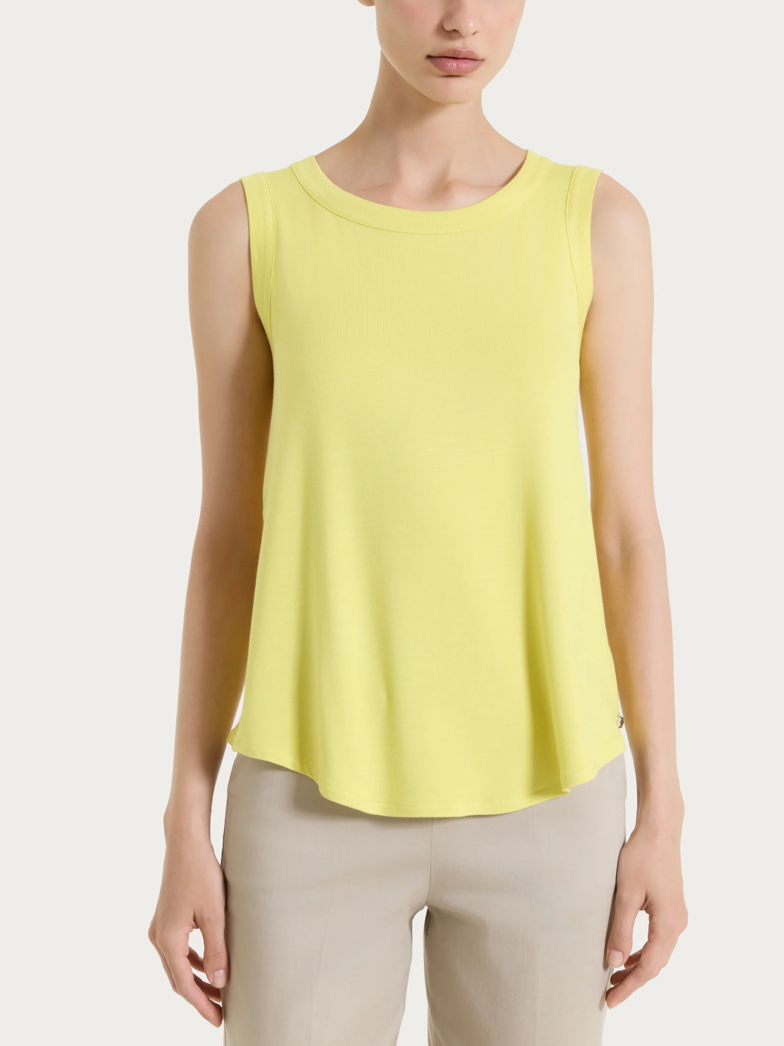 Top a spalla larga in Viscosa Summer - Acacia
