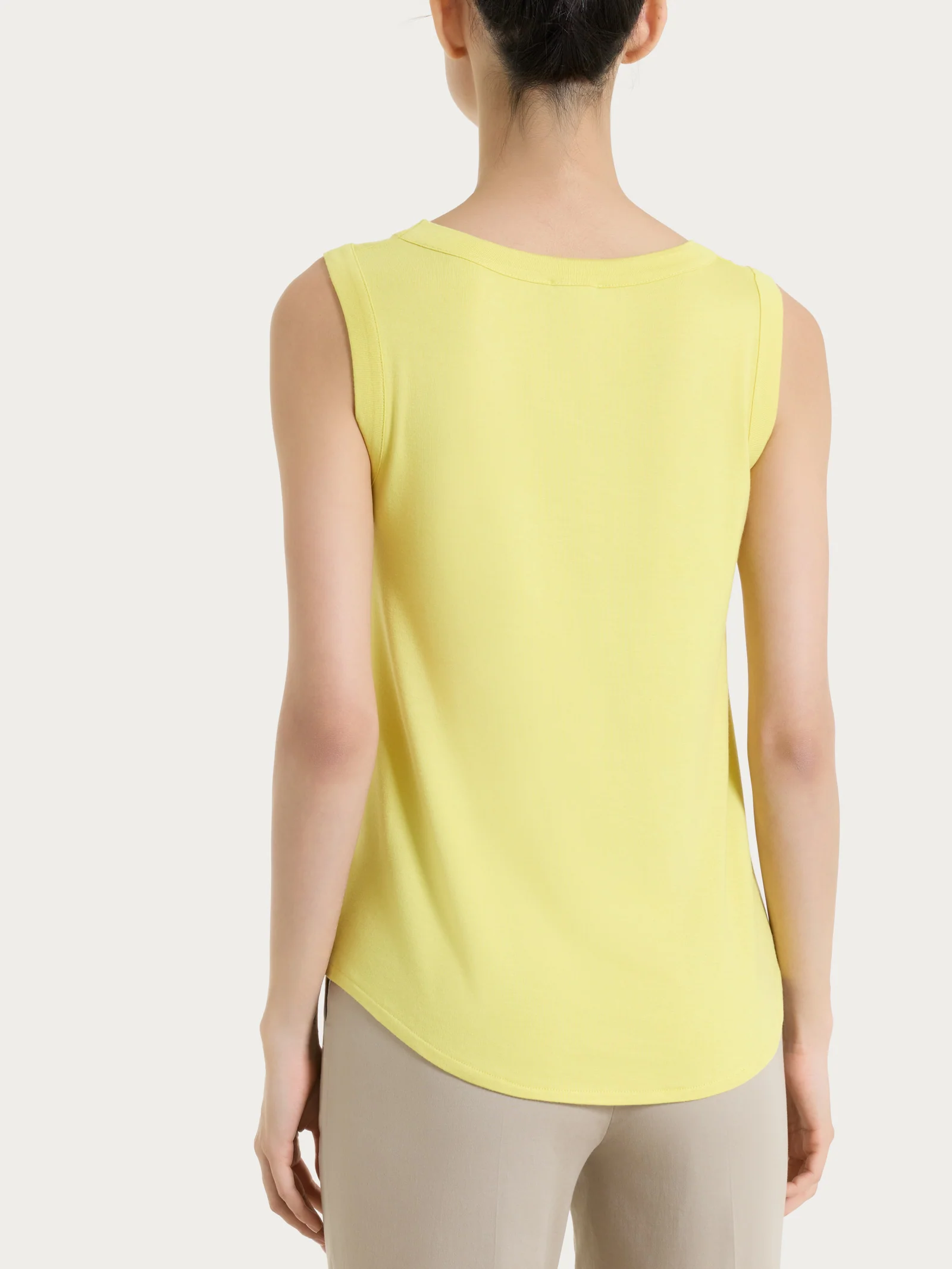 Top a spalla larga in Viscosa Summer - Acacia - Image 2