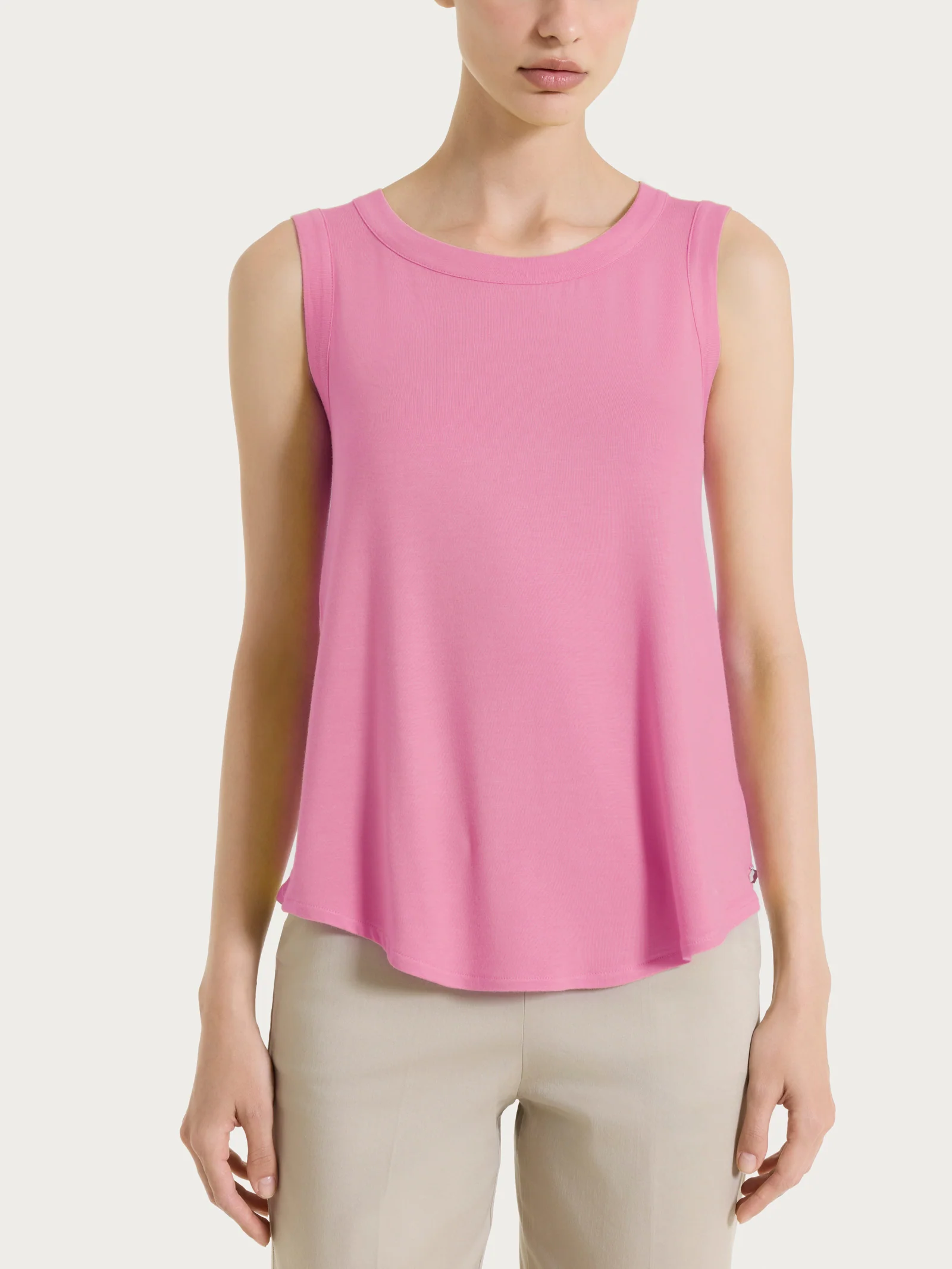 Top a spalla larga in Viscosa Summer - Cashmere Rose