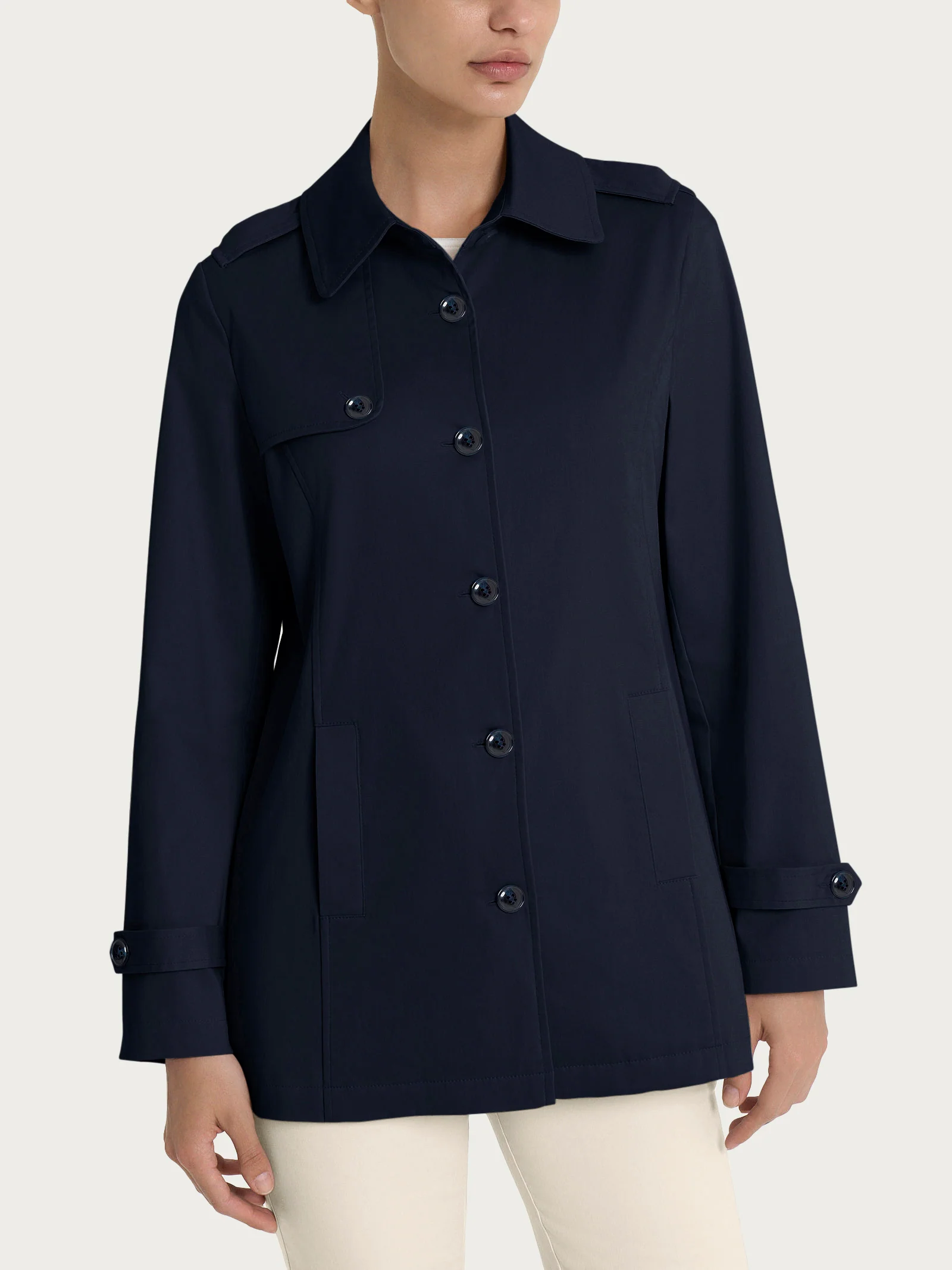 Trench in Satin Power WR - Bleu