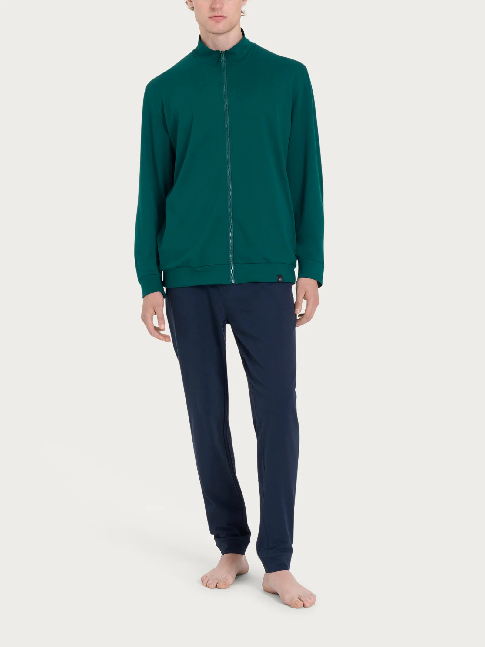Tuta aperta in Eco Cotton Piquet Stretch - Fant. Rain Forest
