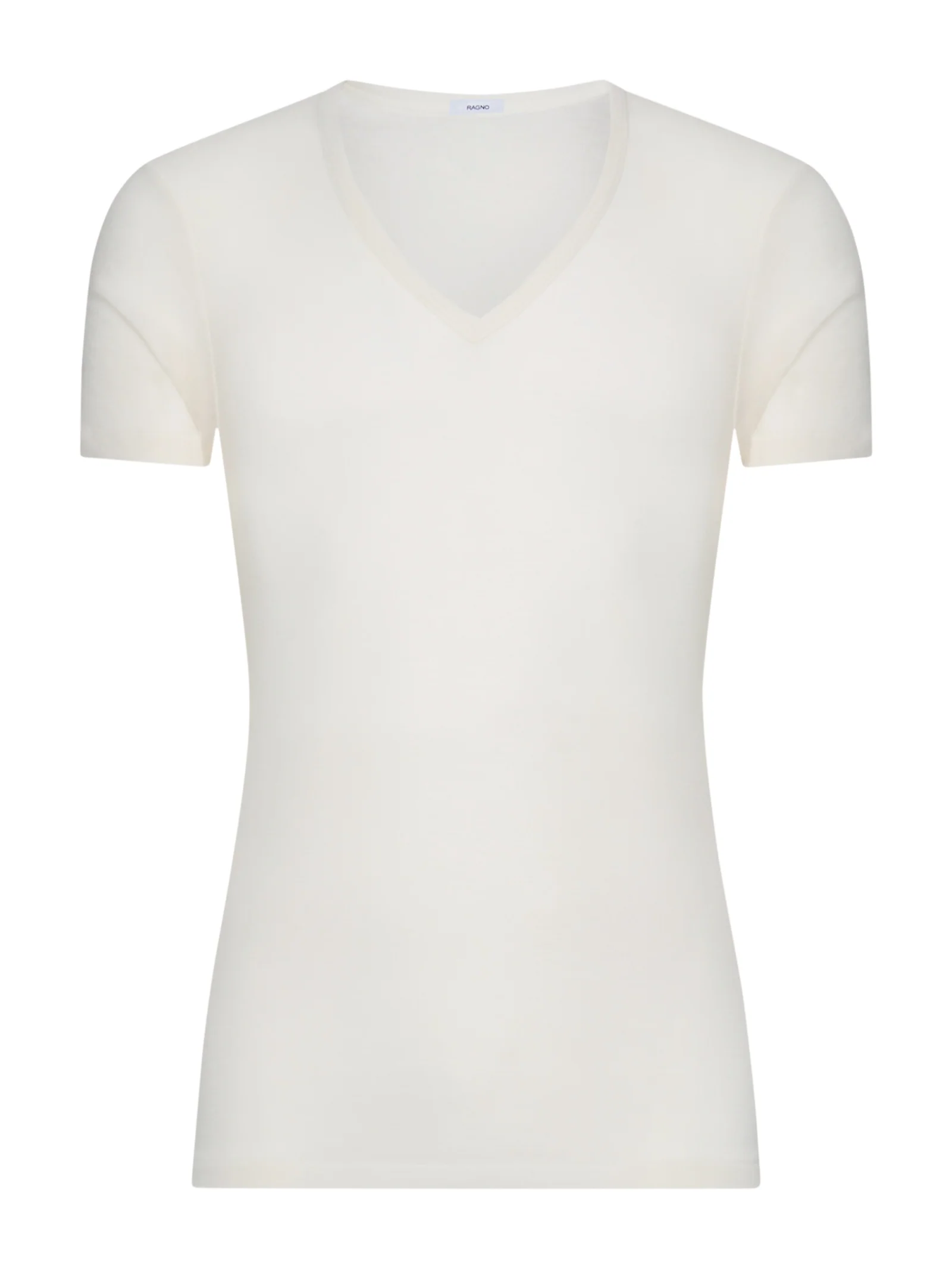 Wonderwool - Maglietta scollo a V in lana - B.co Seta