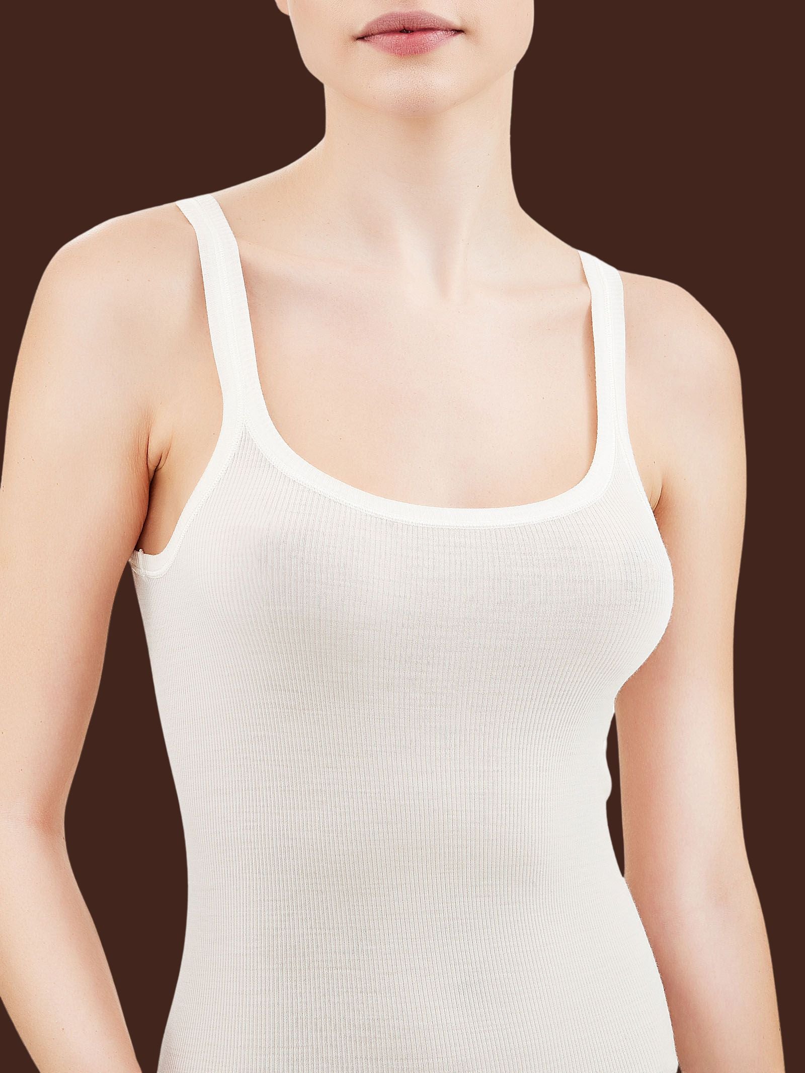 Wonderwool - Top in costina di lana ultrafine - B.co Seta - Image 3