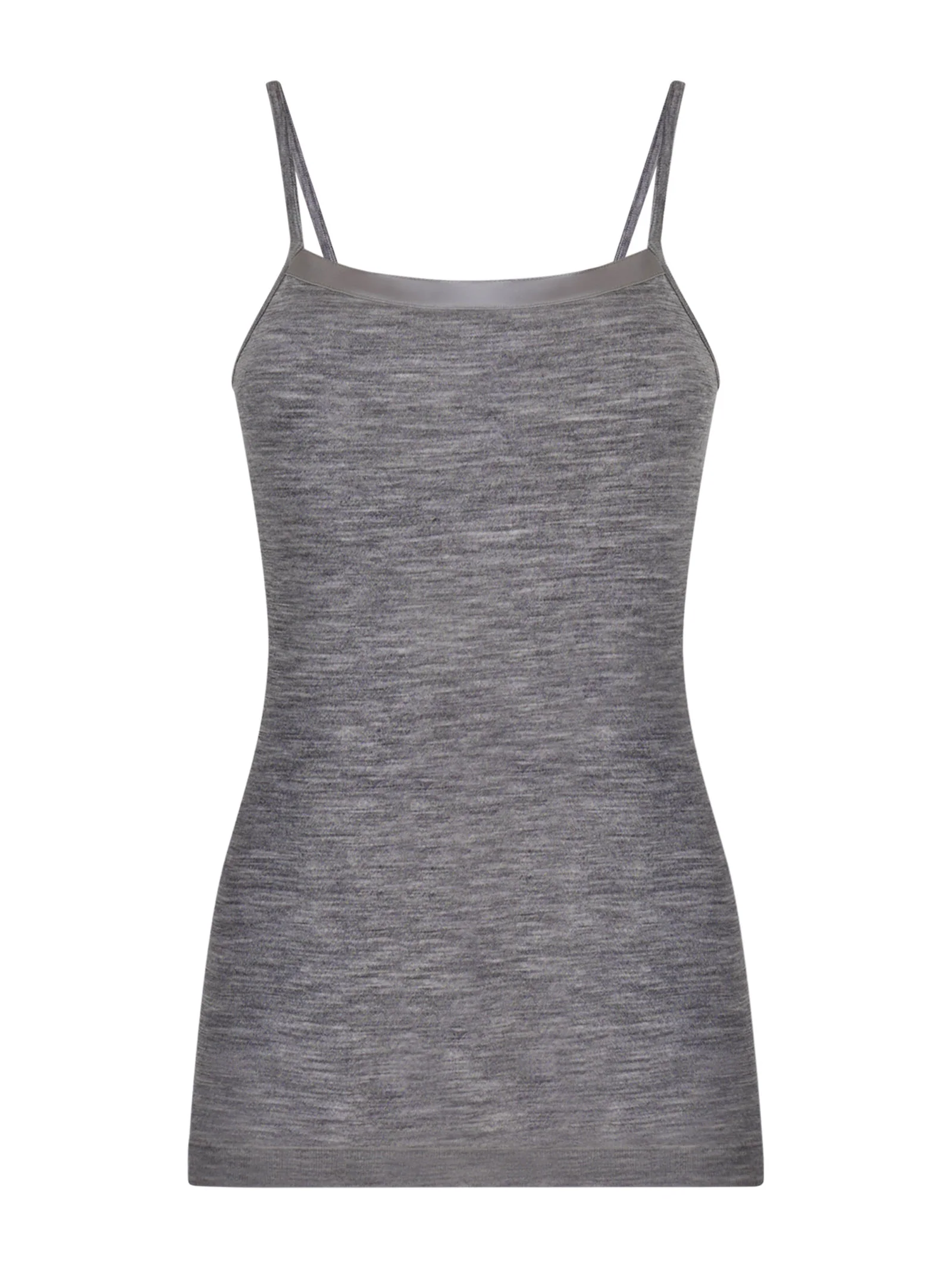 Wonderwool - Top in lana ultrafine con profili in raso - Vapore Mel.